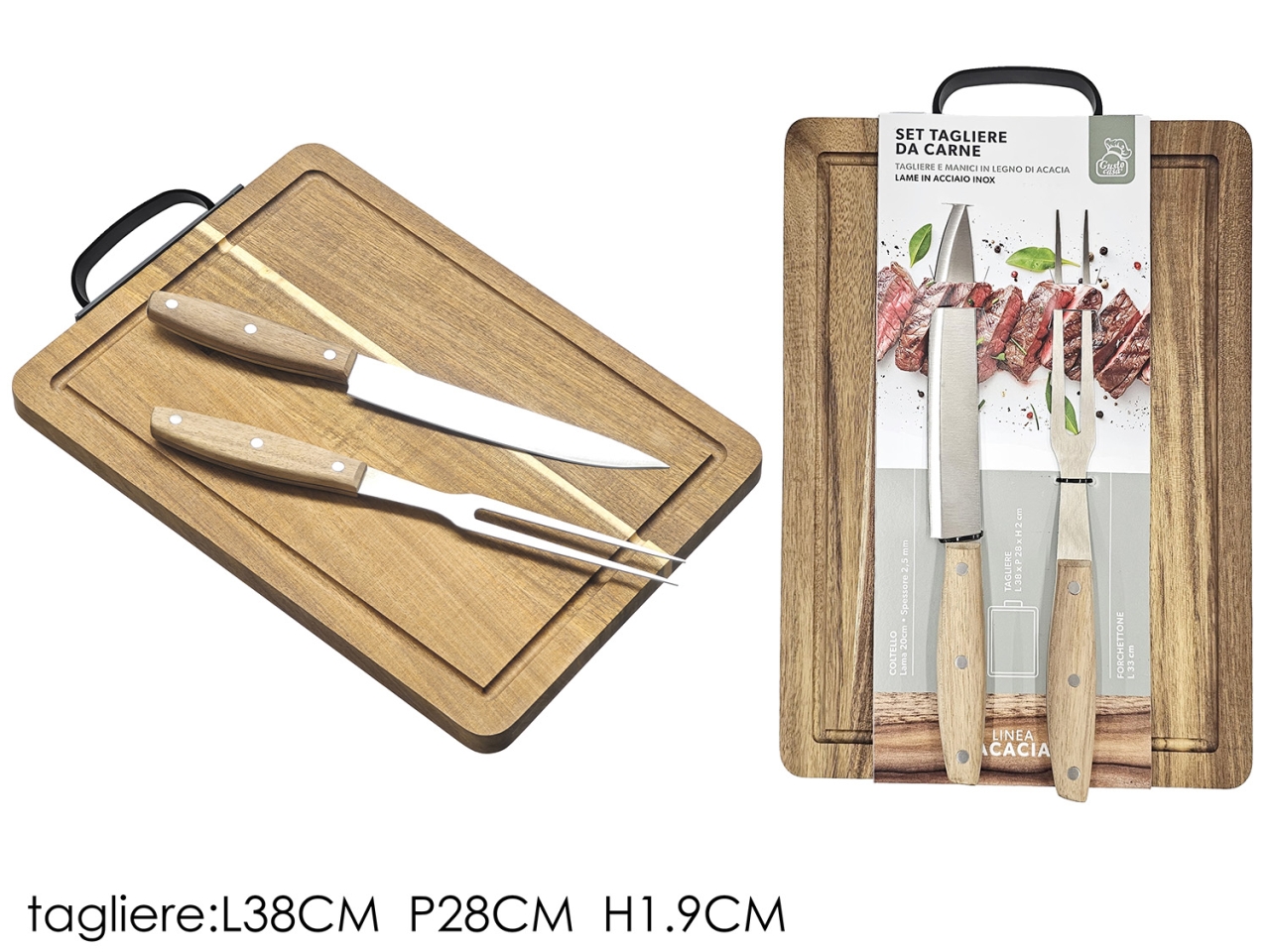 TAGLIERE ACACIA C/2 COLT.+FORCH. 635800