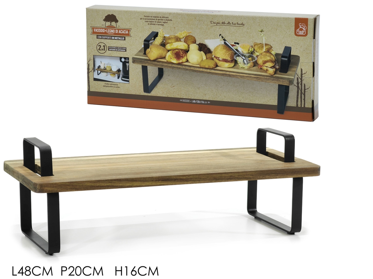 MENSOLA/VASSOIO IN ACACIA 48X20 635854