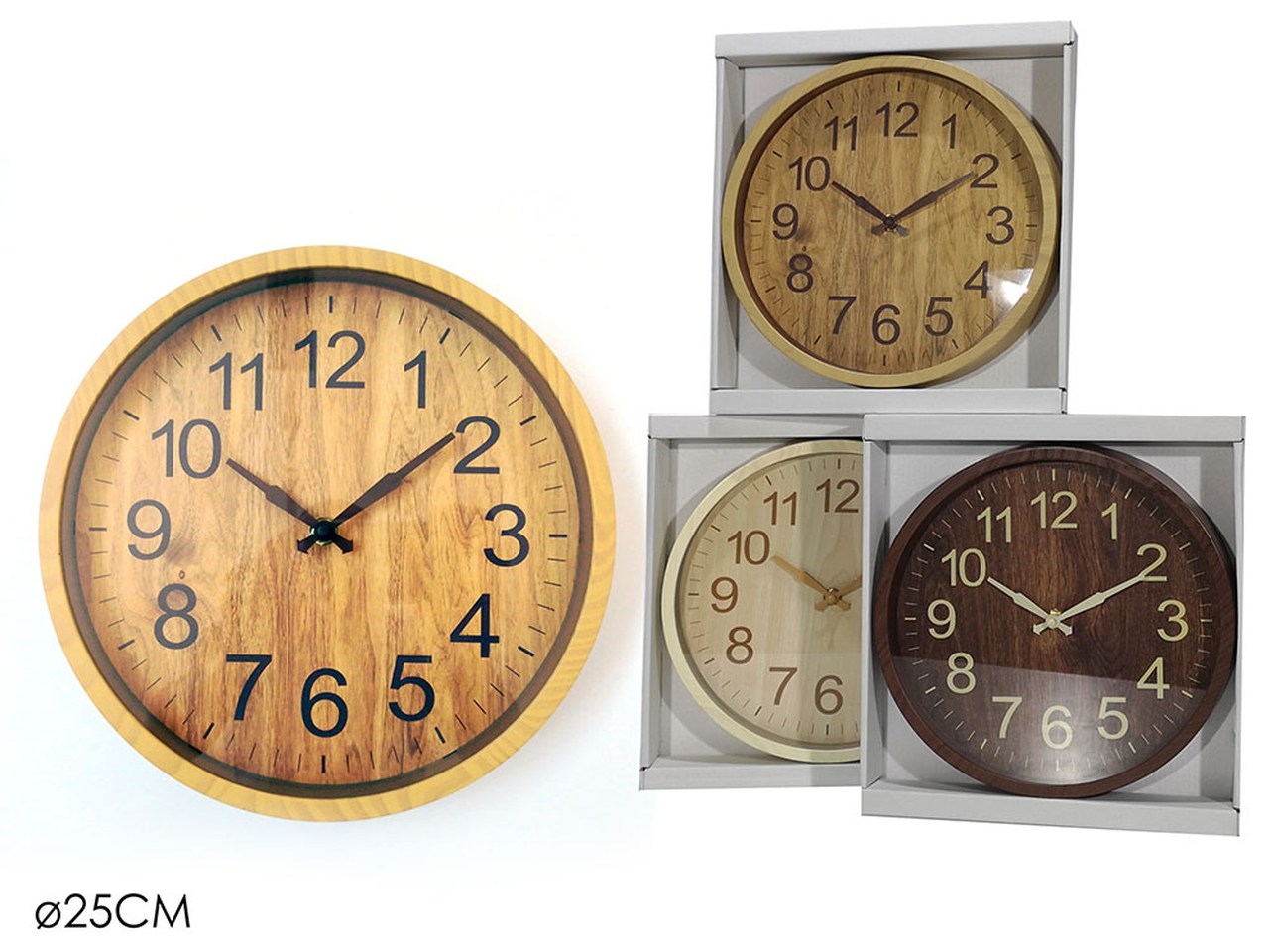 OROLOGIO MURO EFF.LEGNO D.25ASS. 638322