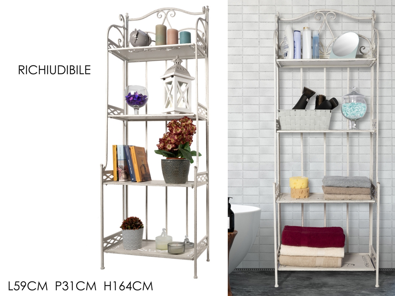 SCAFFALE 4 RIPIANI 59X31XH164CM 693130