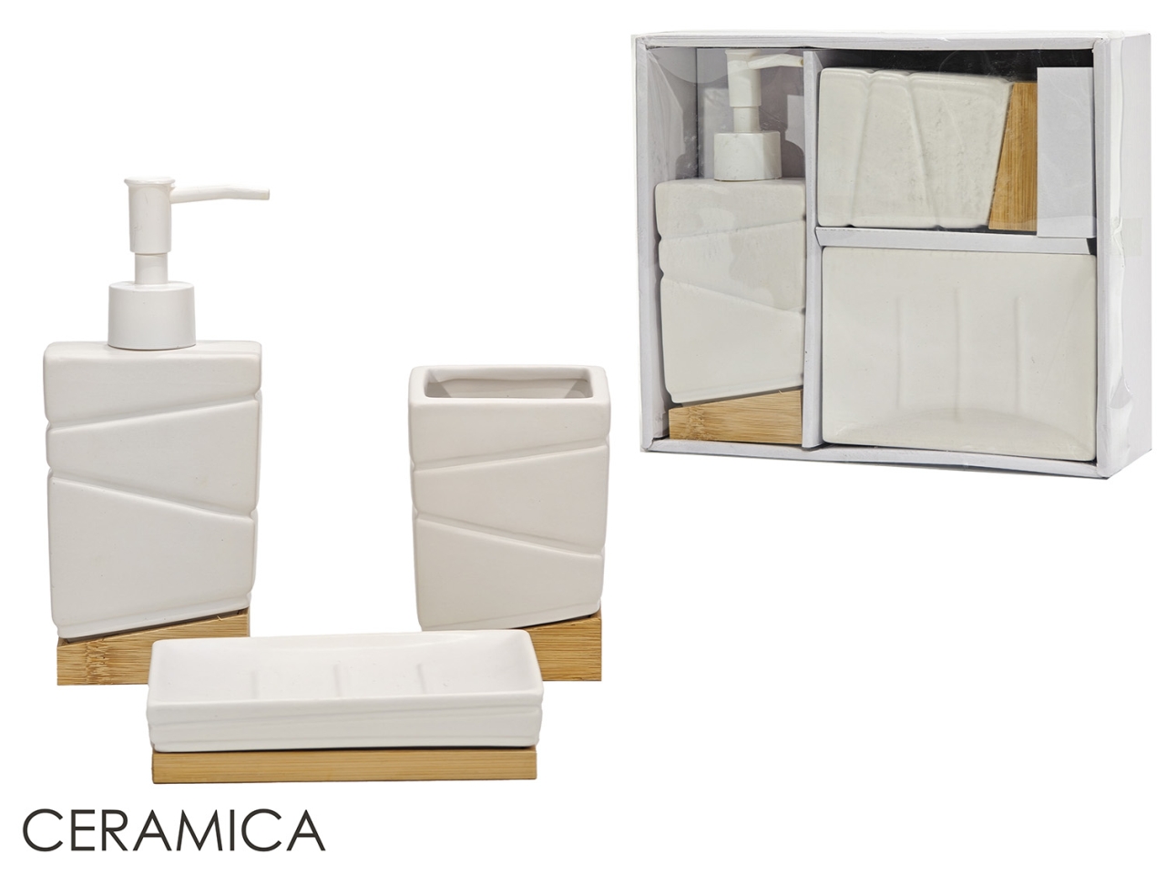 SET 3 BAGNO BAMBOO BIANCO 706939