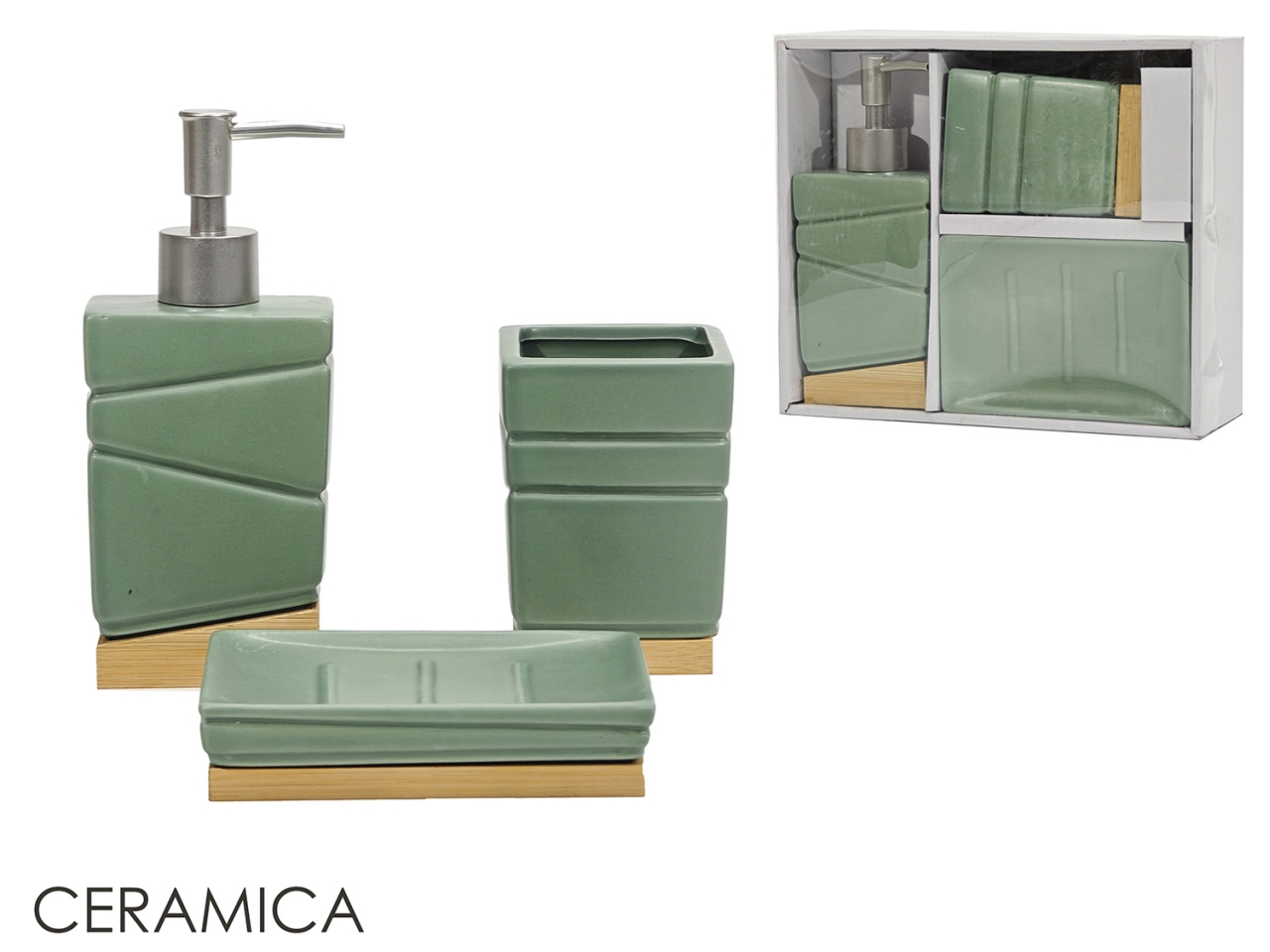 SET BAGNO 3PZ BAMBO VERDE 706941
