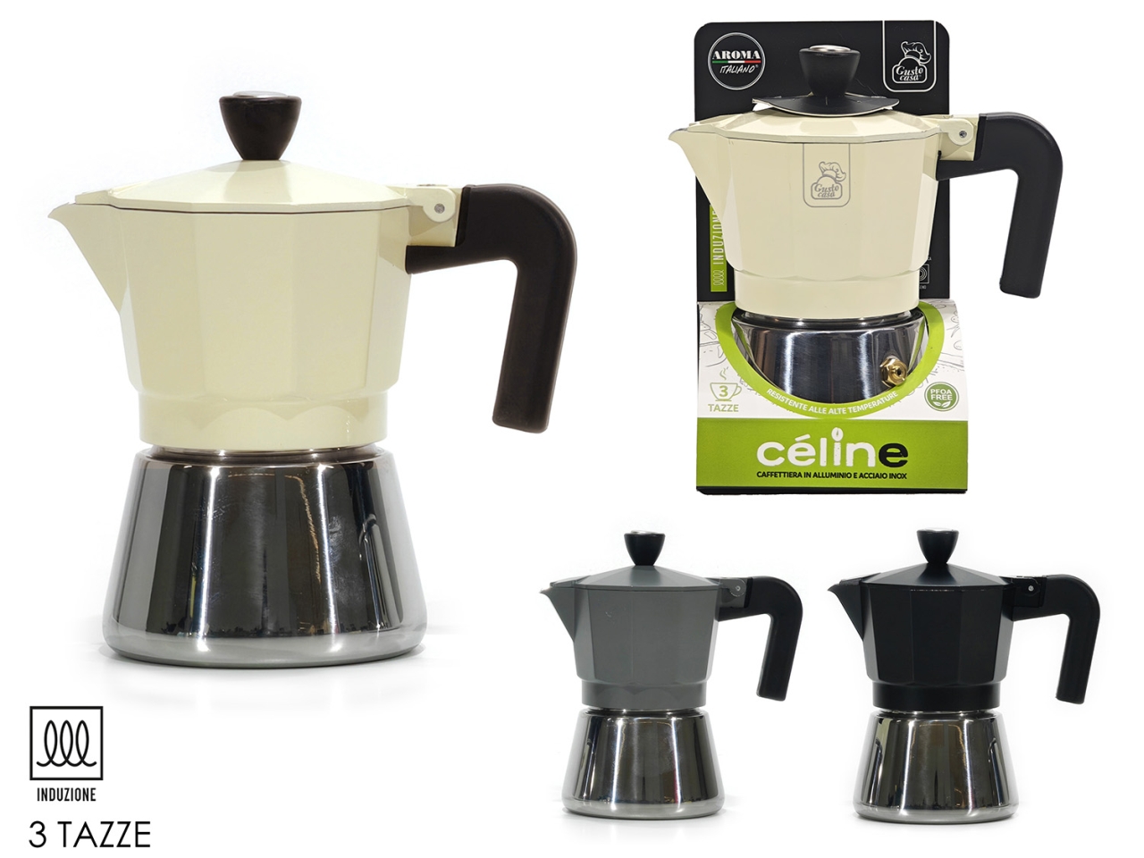 CAFFETTIERA CELINE 3TZ INDUZIONE 726313 CAFFETTIERA CELINE 3TZ INDUZIONE 726313
