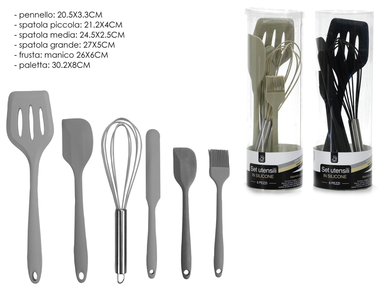 UTENSILI IN SILICONE 6PZ ASS. 727235