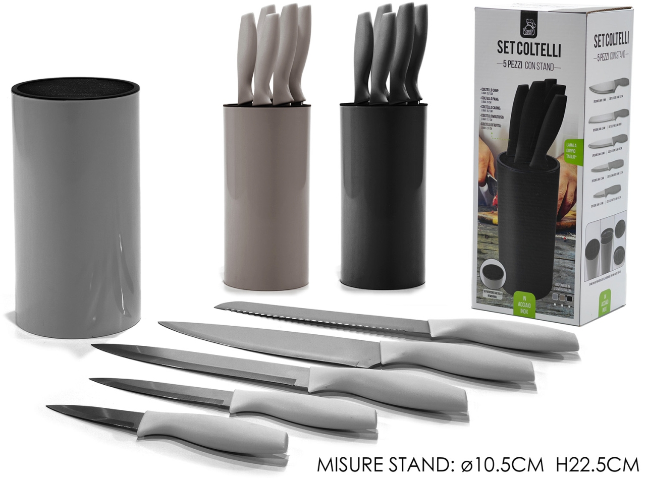 CEPPO COLTELLI 5 PZ C/STAND ASS. 727239