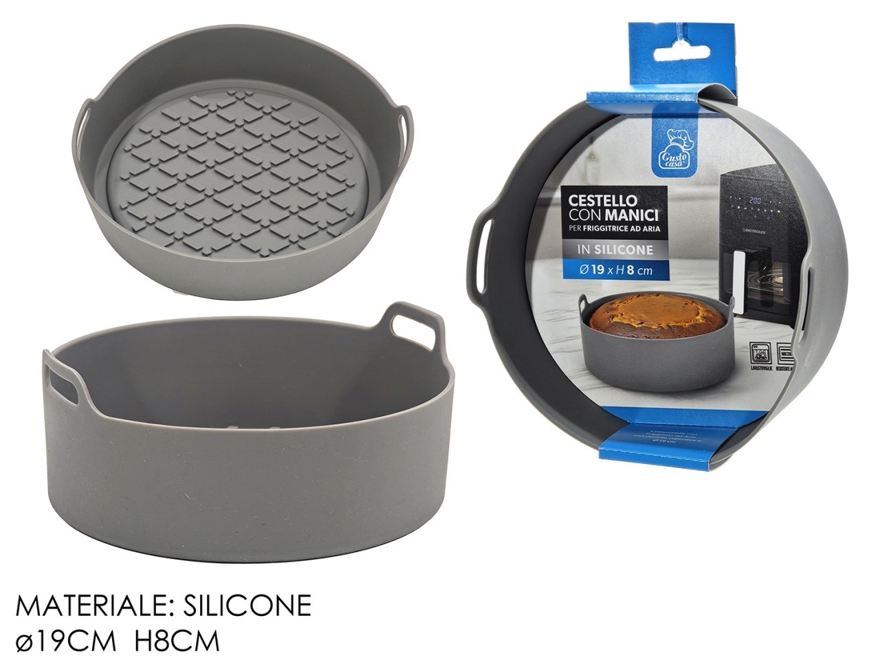 CESTELLO FRIGG.ARIA TONDO C/MANICI SIL.727398