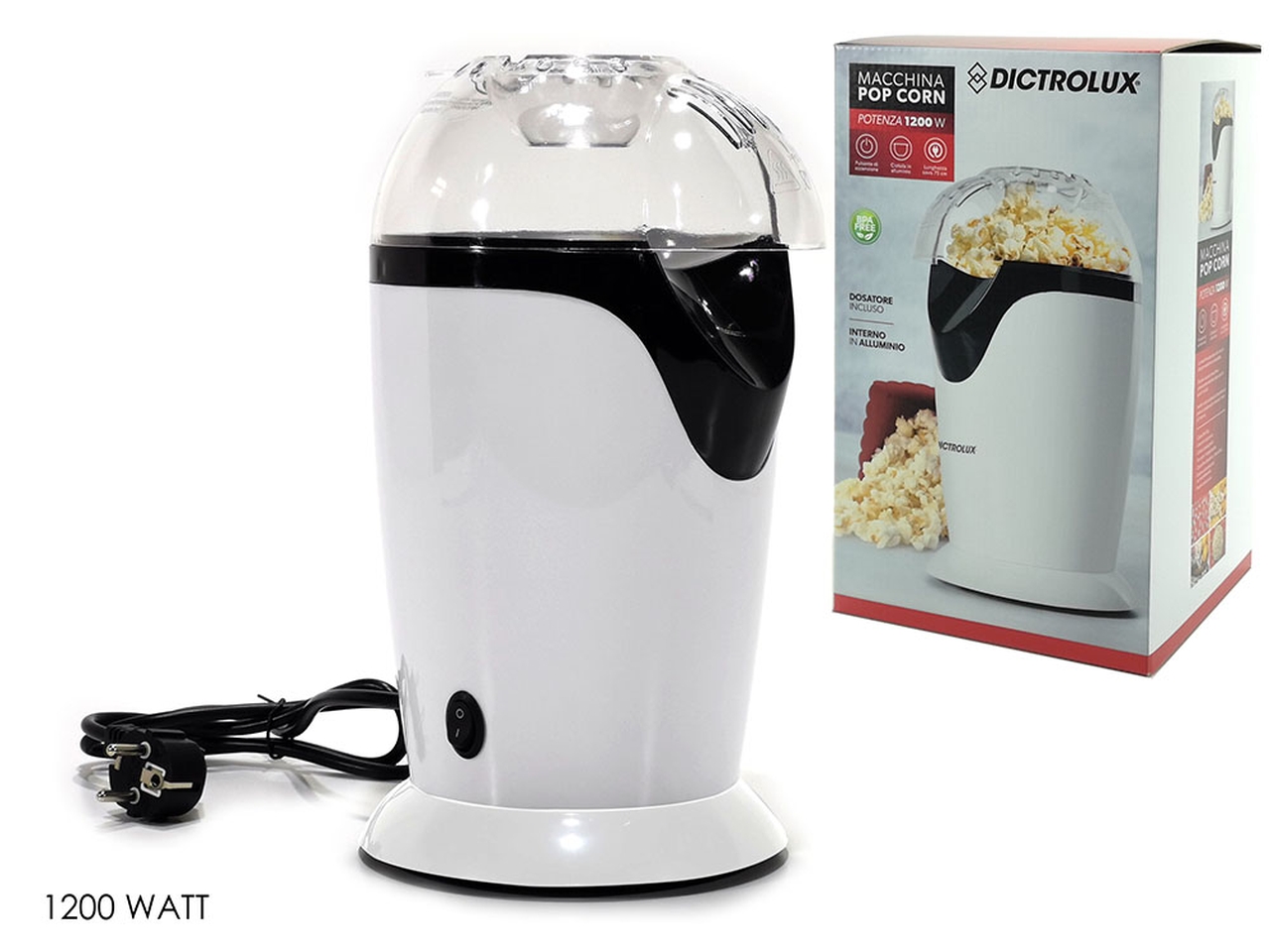 MACCHINA POPCORN 1200W BIANCA 883200