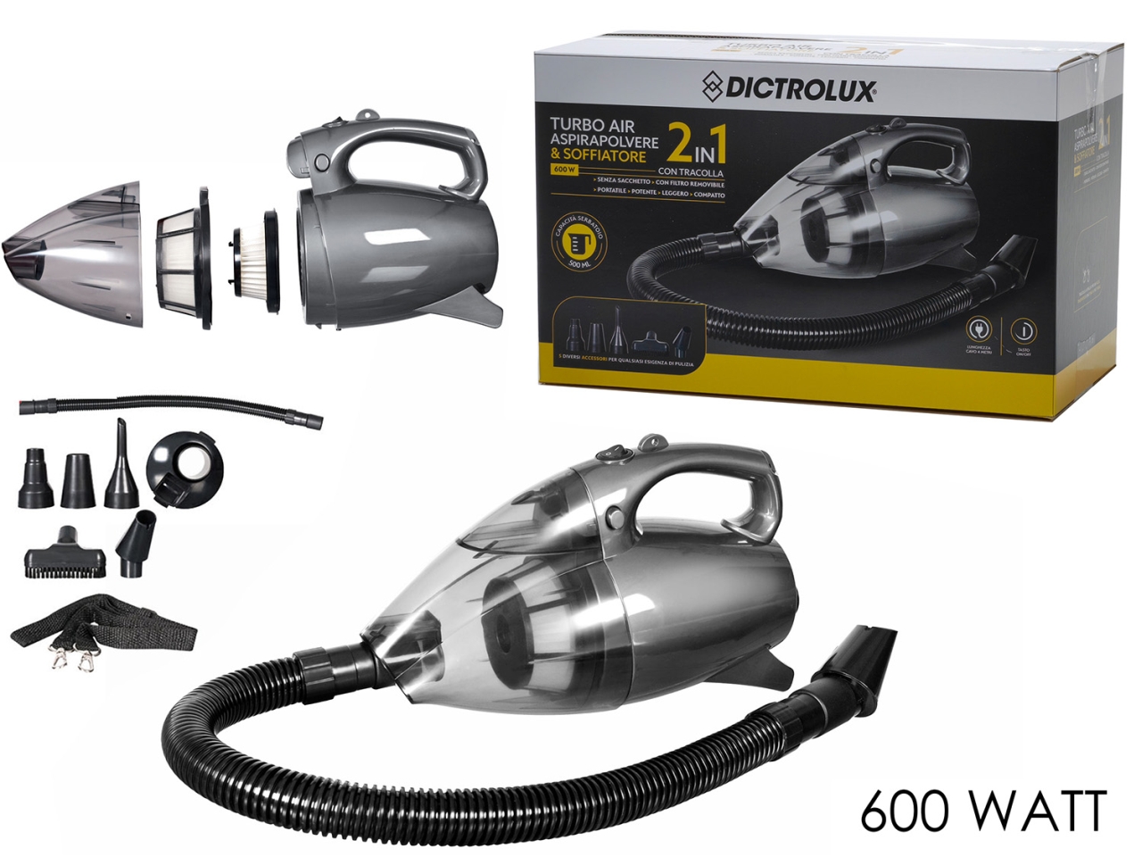 ASPIRAPOLVERE/SOFFIATORE PORT.600W 889601