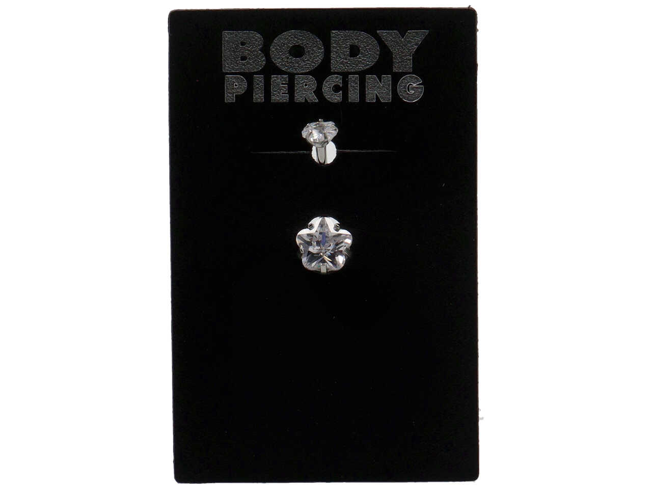 BODY PIERCING OMBELICO 2 FIORI ZIRCONI