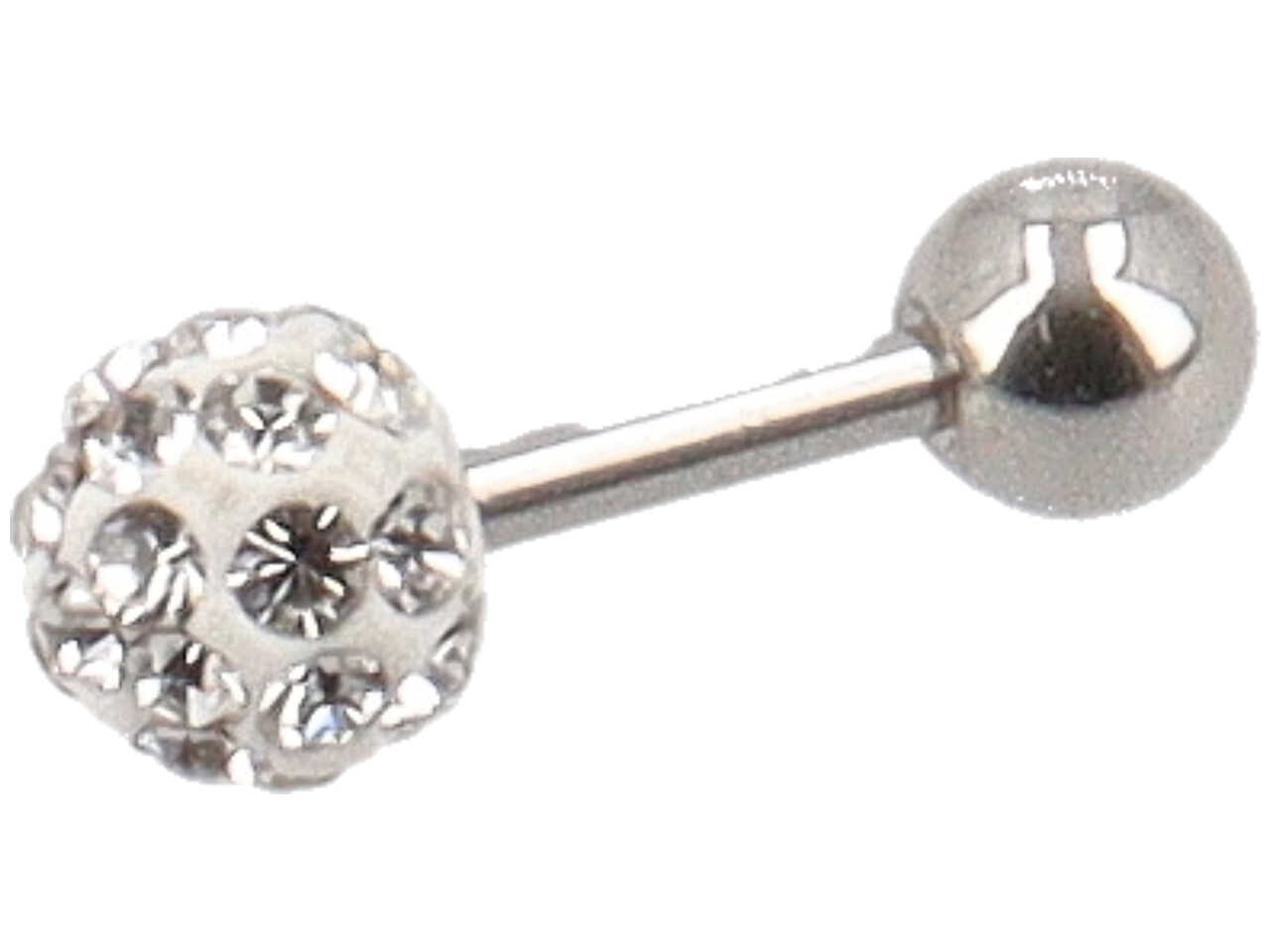 BODY PIERCING DRITTO SFERA STRASS 5MM