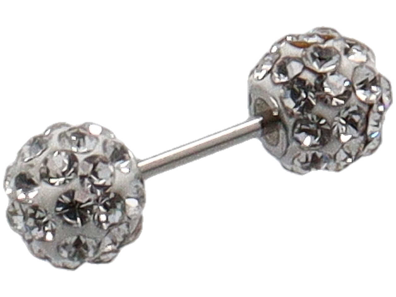 BODY PIERCING DRITTO 2SFERE STRASS 5MM