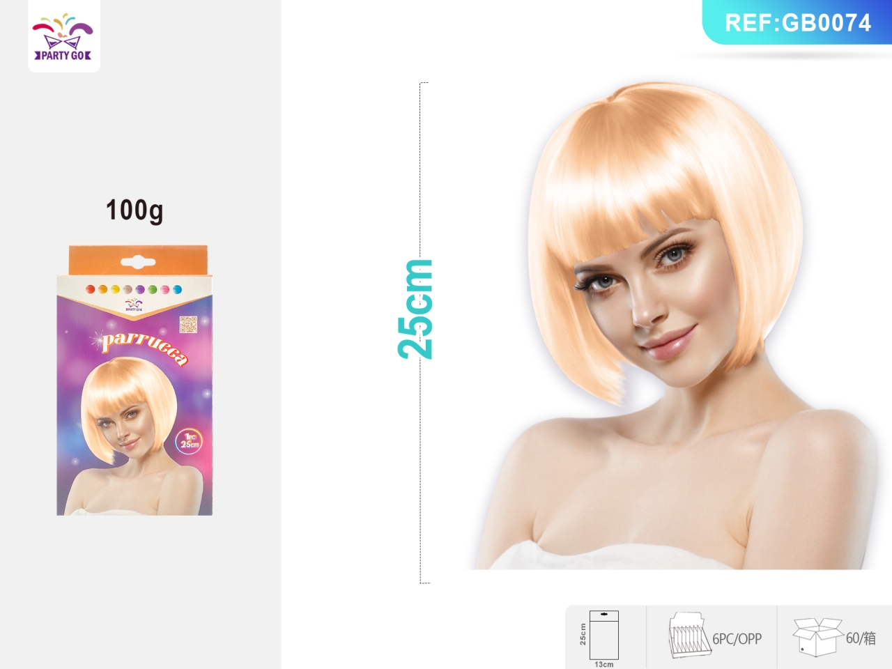PARRUCCA BIONDA BOB 100G GB0074 PARRUCCA BIONDA BOB 100G GB0074
