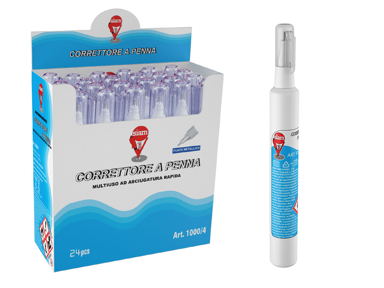 CORRETTORE PENNA PUNTA METALLO 24PZ. 1000/4 CORRETTORE PENNA PUNTA METALLO 24PZ. 1000/4