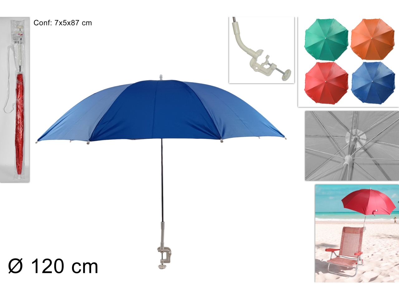 OMBRELLO PARASOLE 120CM ASS DSU24002411