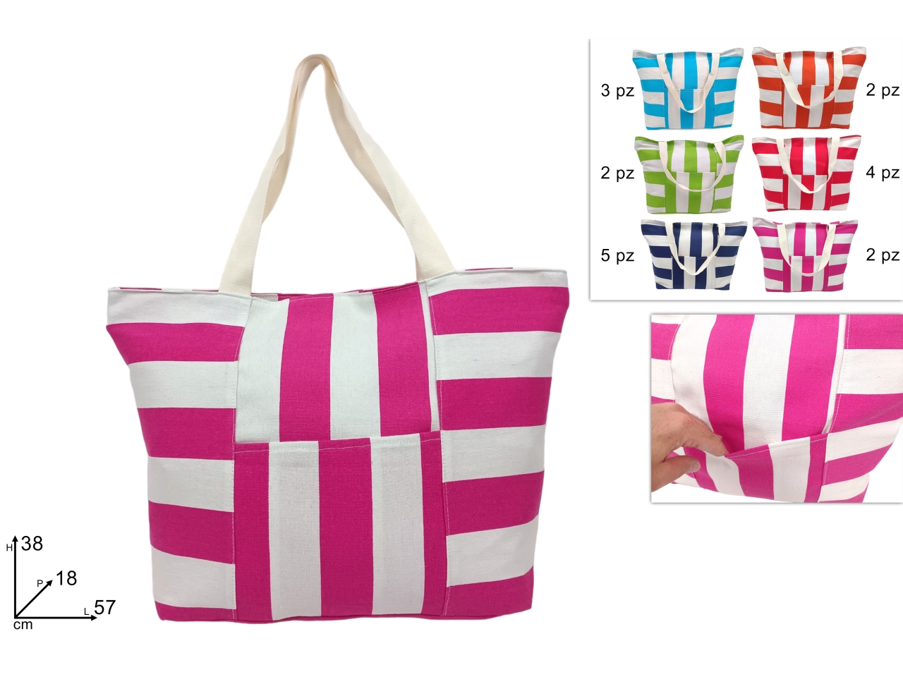 BORSA MARE CANVAS RIGATO DSU24001581 BORSA MARE CANVAS RIGATO DSU24001581