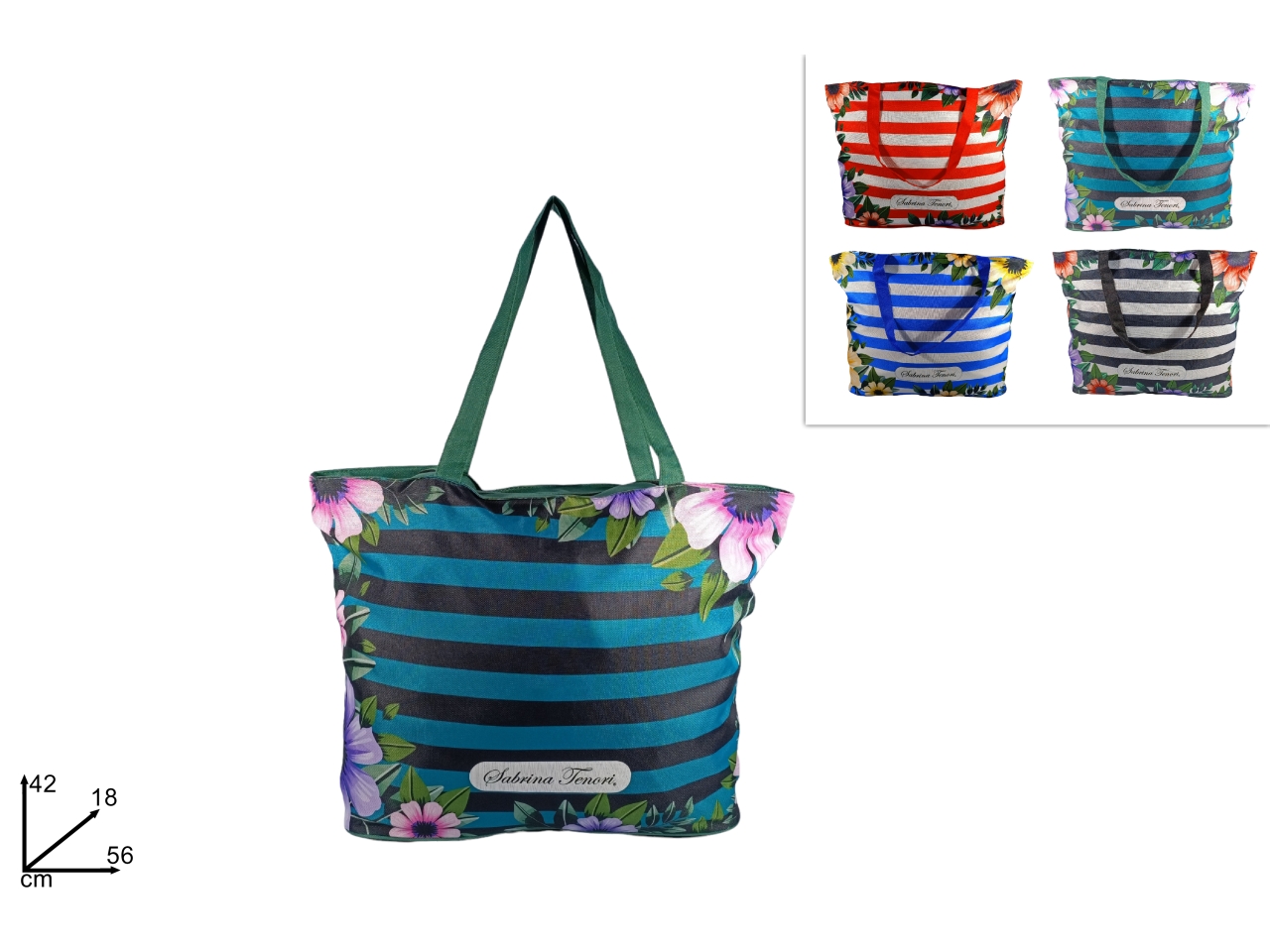 BORSA MARE RIGHE E FIORI DSU22000801 BORSA MARE RIGHE E FIORI DSU22000801