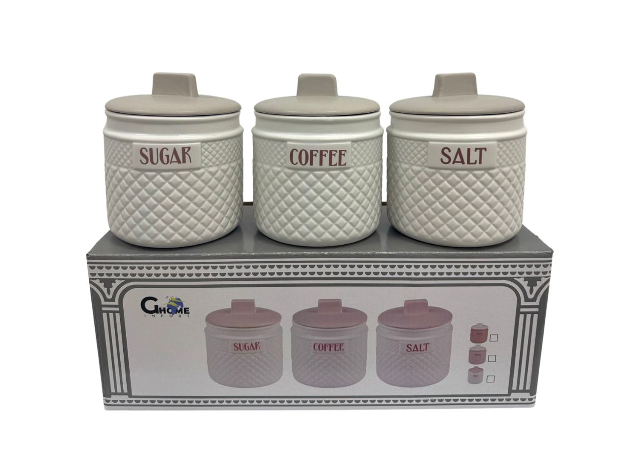 TRIS BARATTOLI CER. BIAN/GRI. FQ2/8.001