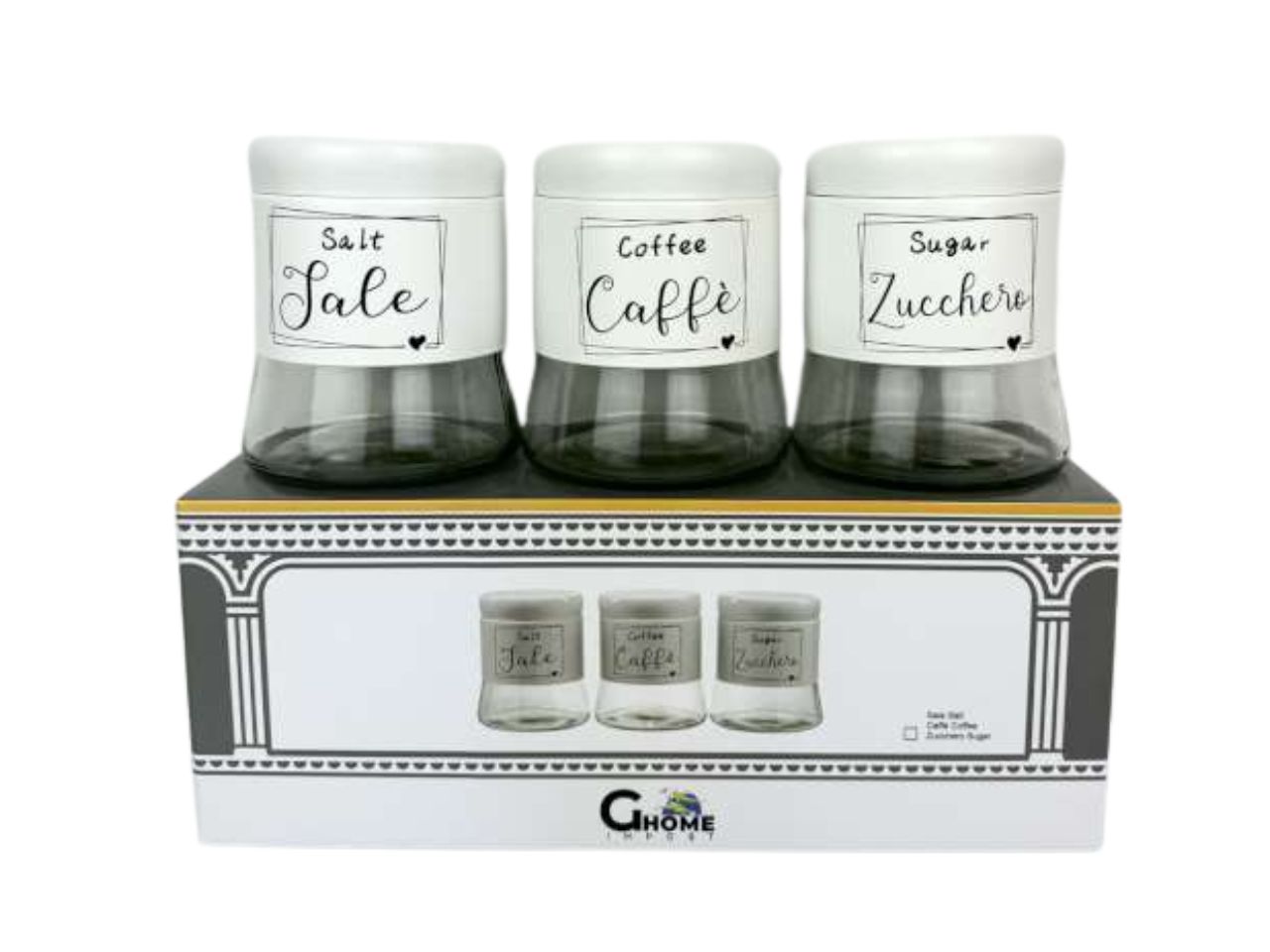 TRIS BARATTOLI 750ML BIANCO HSG-3