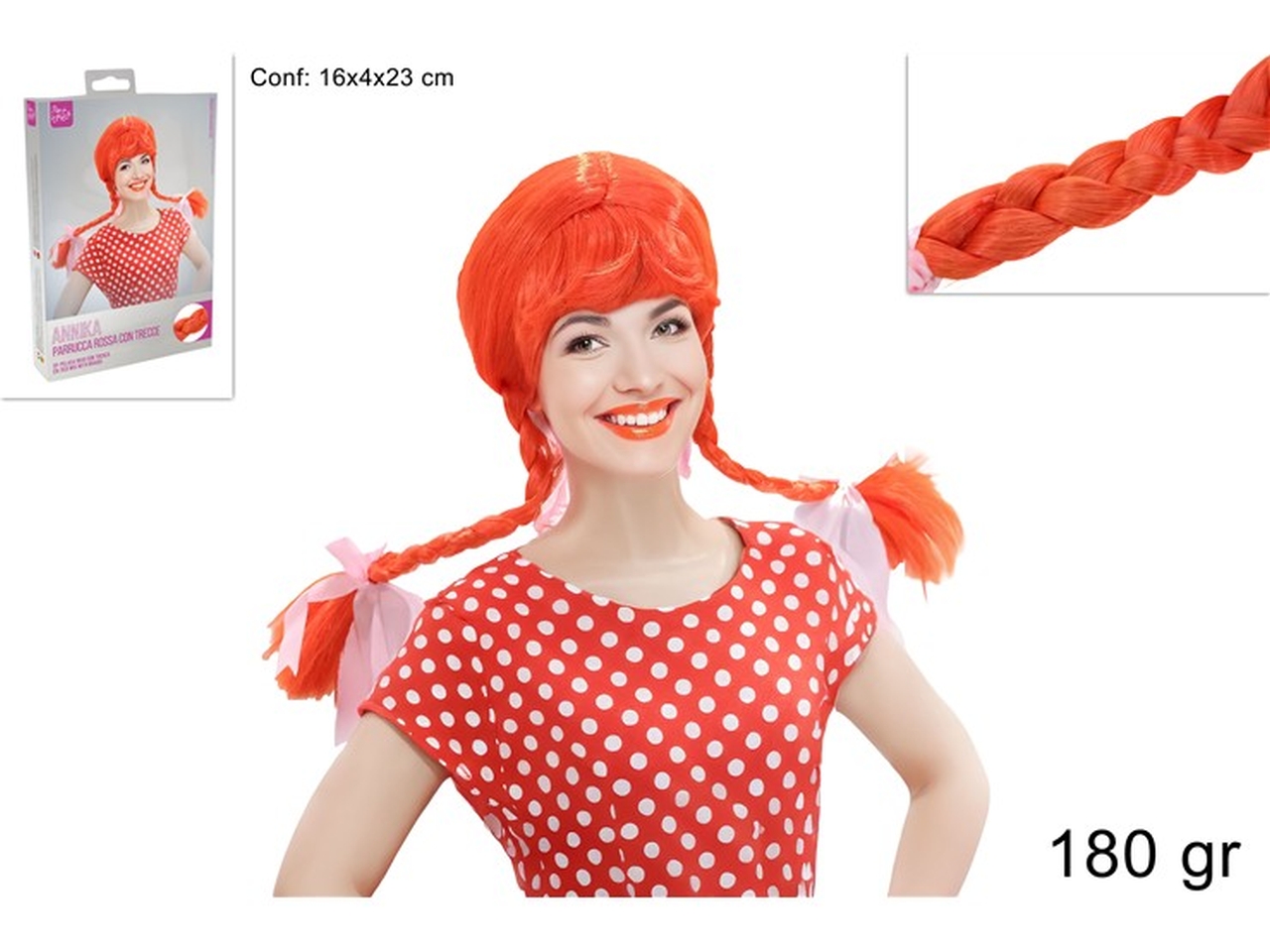 PARRUCCA PIPPI CALZELUNGHE C/TRECCE XCA17000251 PARRUCCA PIPPI CALZELUNGHE C/TRECCE XCA17000251