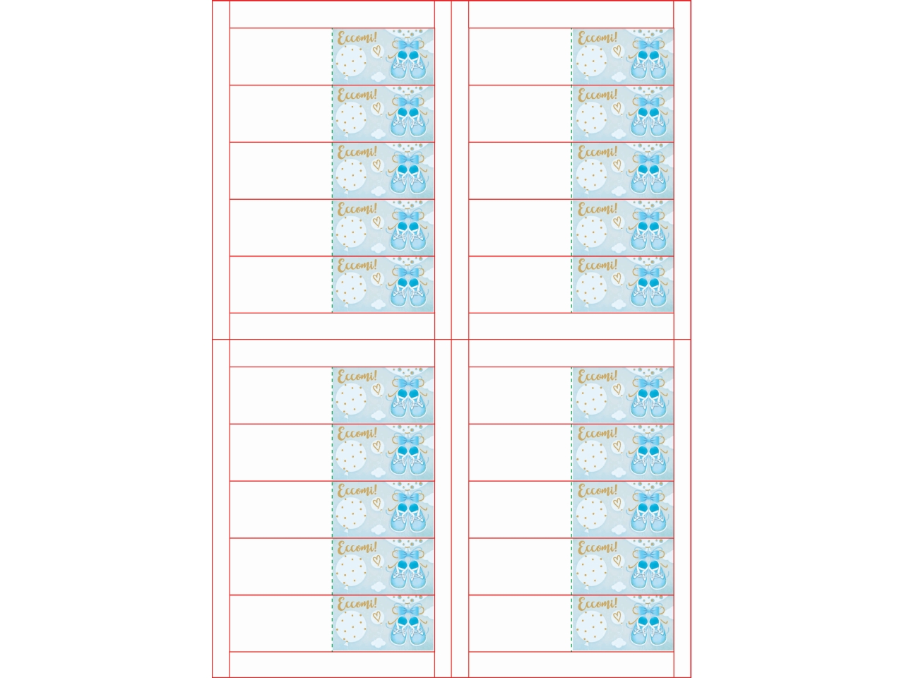 BIGL.BOMB.100PZ A4 NASCITA AZZ. BB00232/5 BIGL.BOMB.100PZ A4 NASCITA AZZ. BB00232/5