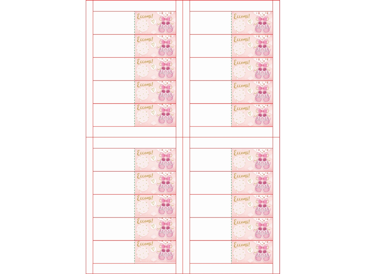 BIGL.BOMB.100PZ A4 NASCITA ROSA BB00233/5 BIGL.BOMB.100PZ A4 NASCITA ROSA BB00233/5