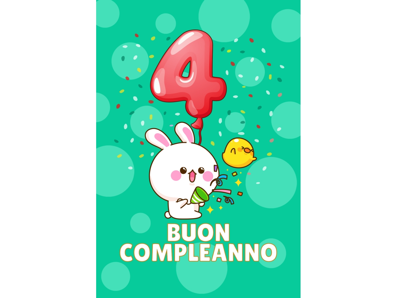BIGLIETTO COMPLEANNO 4 ANNI FA00200BC/E