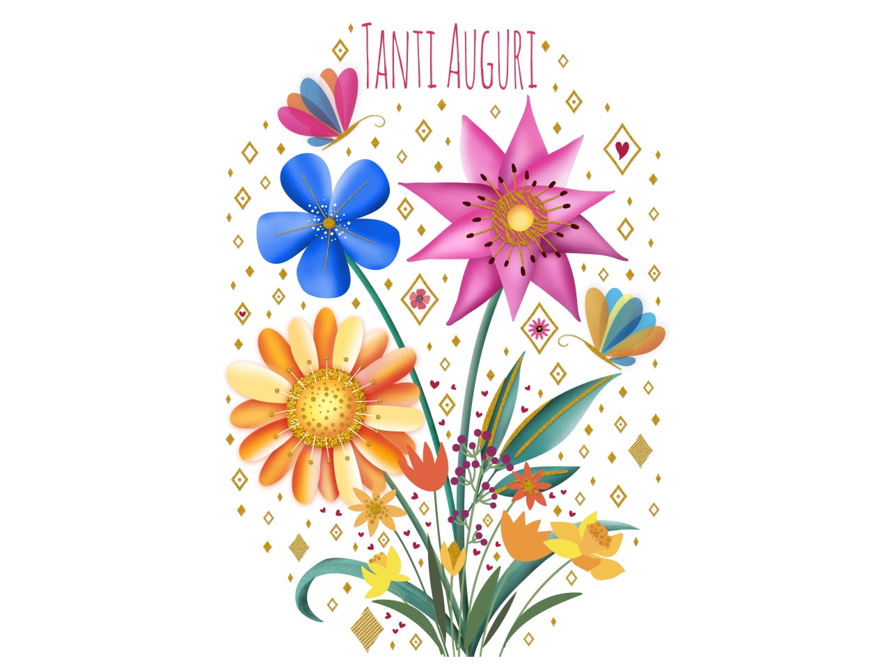 BIGLIETTO AUGURI FIORI FA00187AG/C