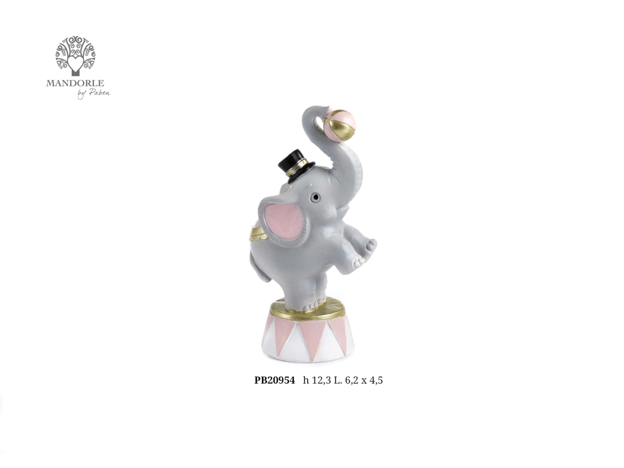 ELEFANTE CIRCO 12,3CM ROSA PB20954