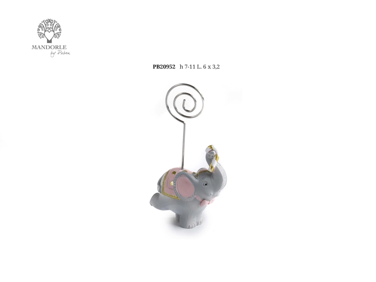 CLIP PORTAFOTO ELEFANT.11CM ROSA PB20952