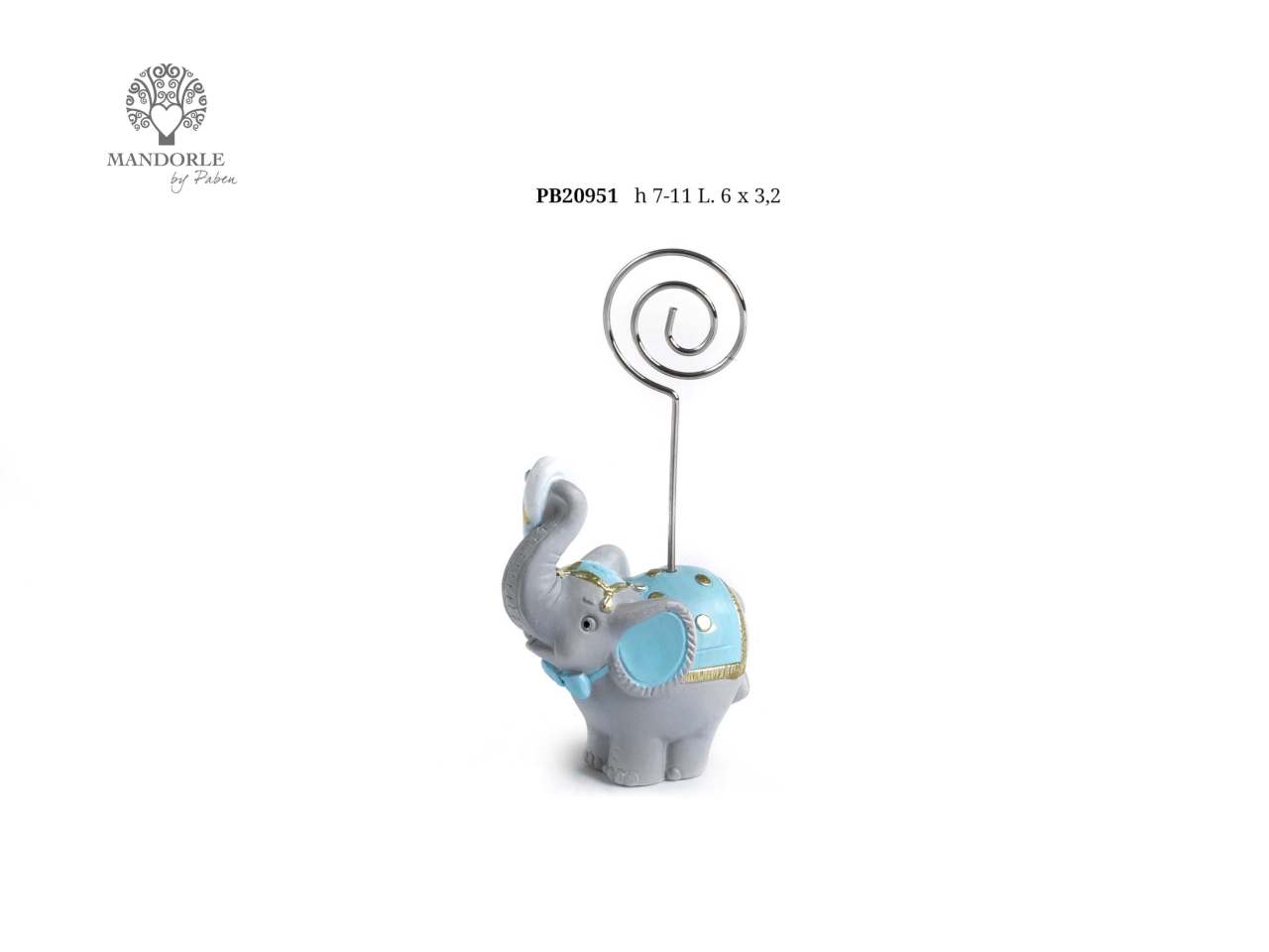 CLIP PORTAFOTO ELEFANT.11CM AZZ. PB20951