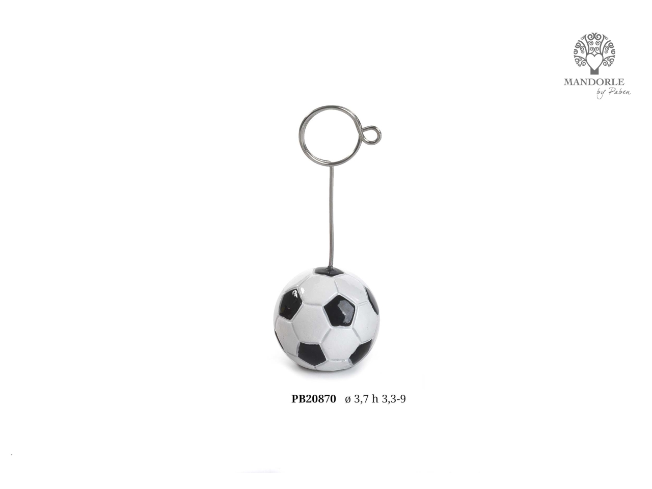 CLIP PORTAFOTO PALLONE BIANCO-NERO PB20870