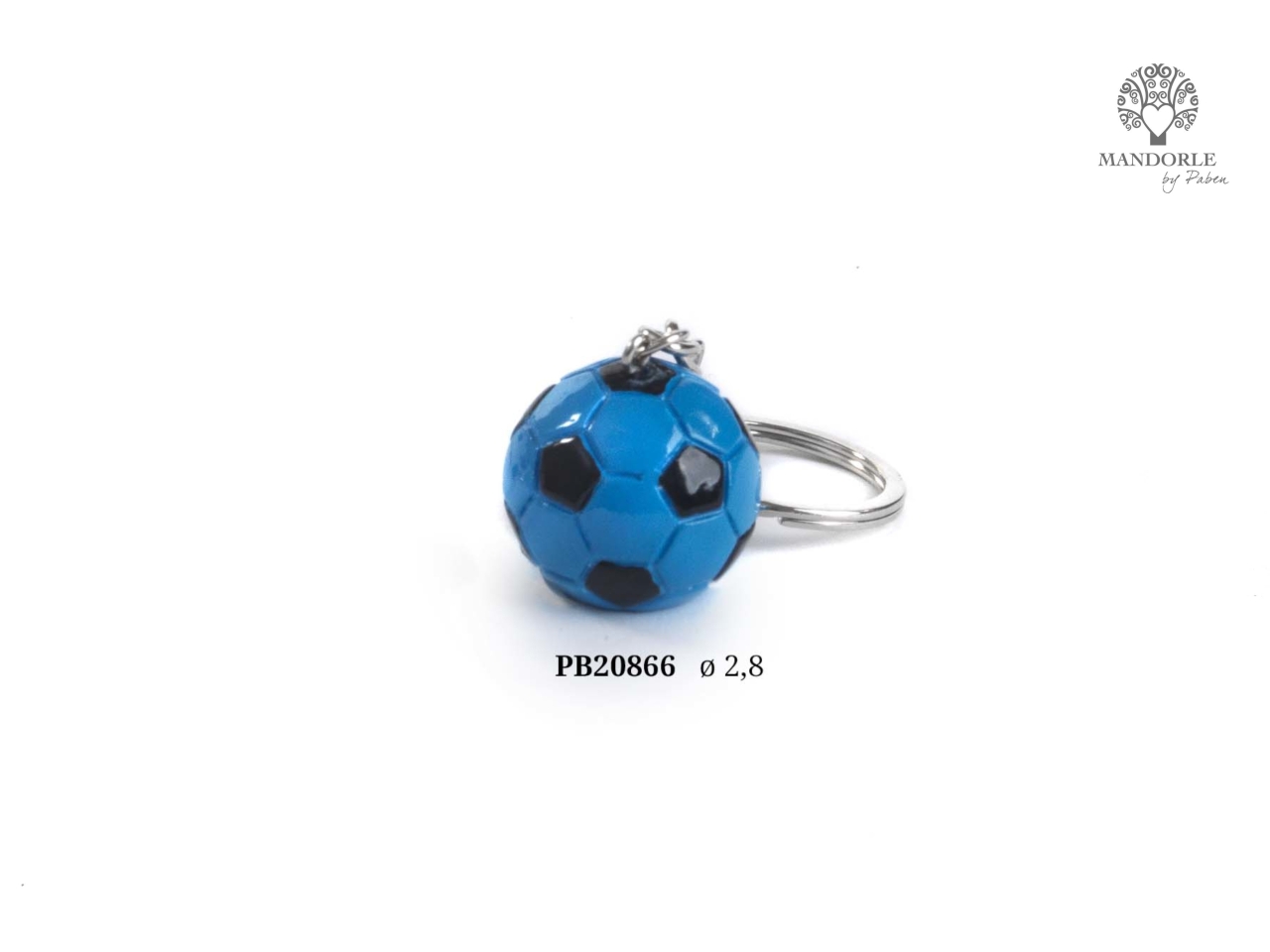 PORTACHIAVI PALLONE NERO-AZZURRO PB20866