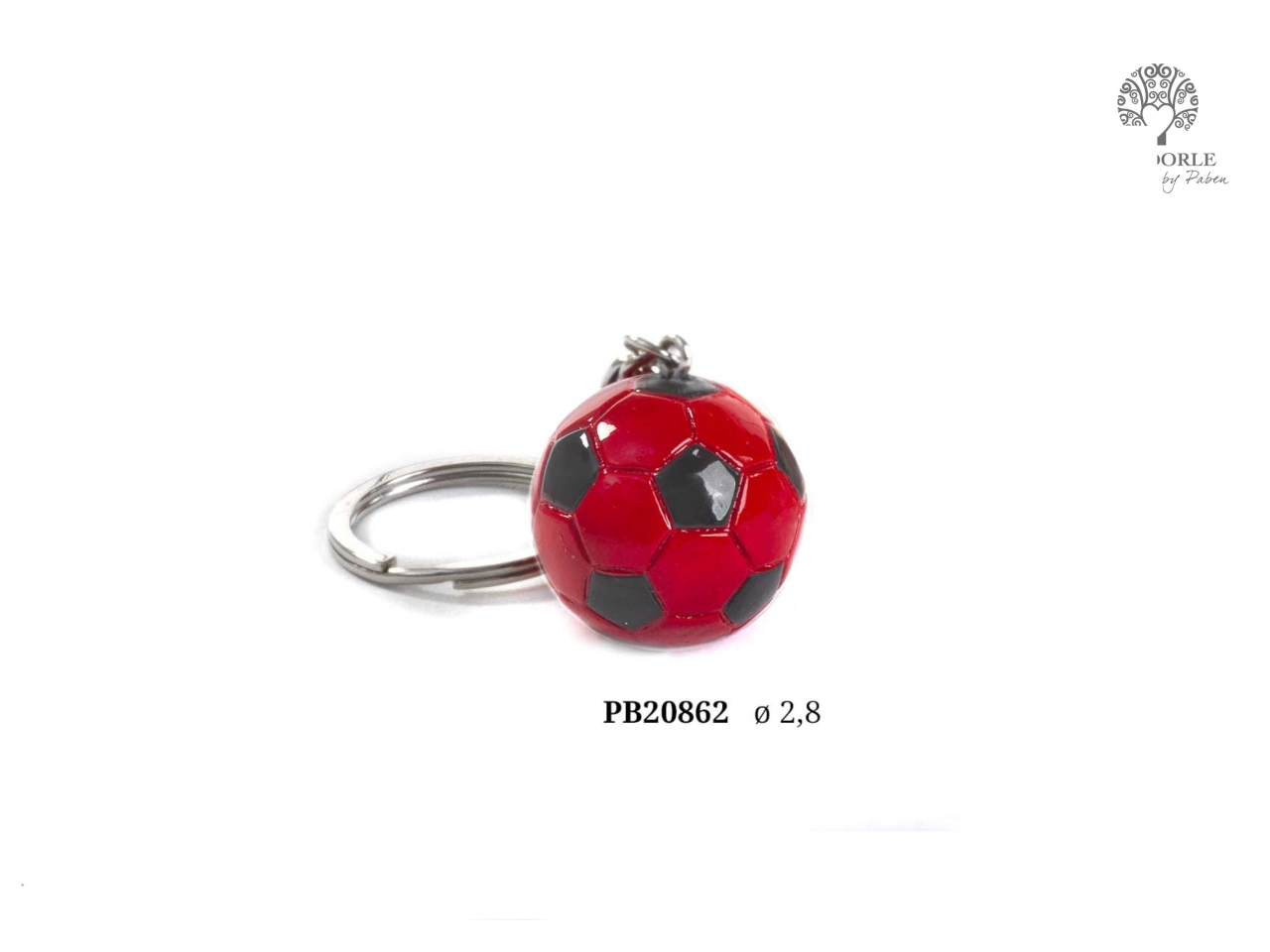 PORTACHIAVI PALLONE ROSSO-NERO PB20862