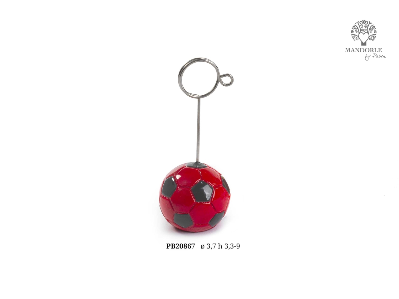 CLIP PORTAFOTO PALLONE ROSSO-NERO PB20867