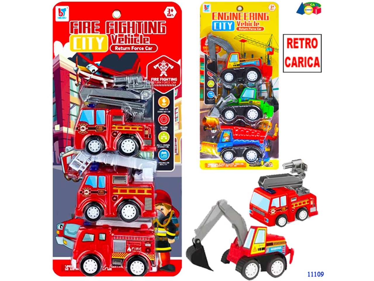 SET 3 MEZZI POMPIERI R/C ASS.11109 SET 3 MEZZI POMPIERI R/C ASS.11109