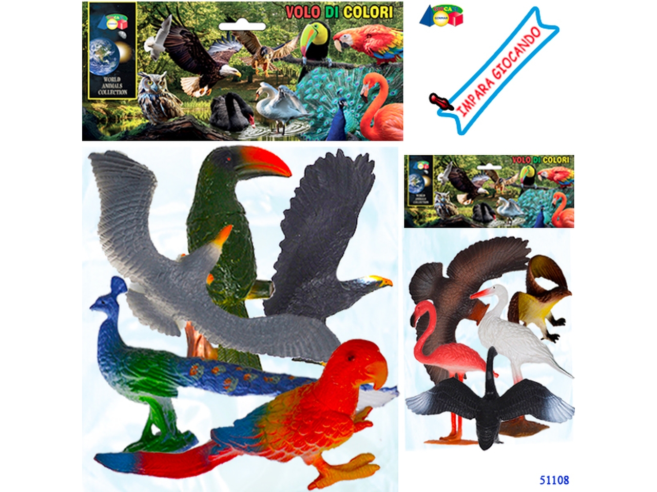 BUSTA UCCELLI VOLO DI COLORI ASS. 51108