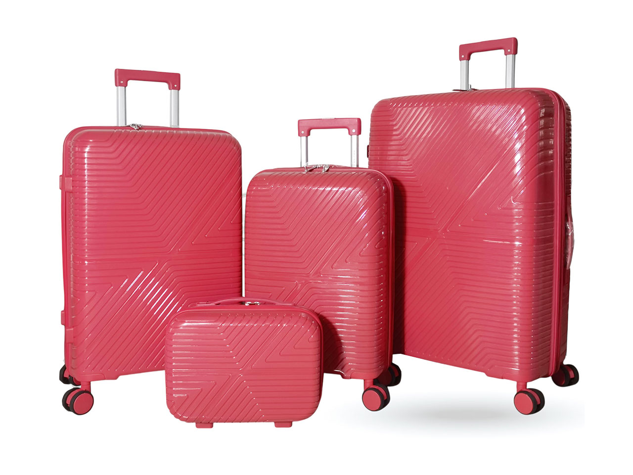 SET 3 VALIGIE PP + BEAUTY CASE ROSSA