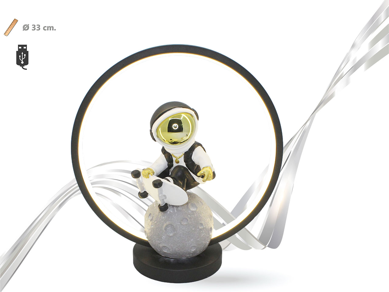 LAMPADA LUMIN CON SOGGETTI POLIRESINA