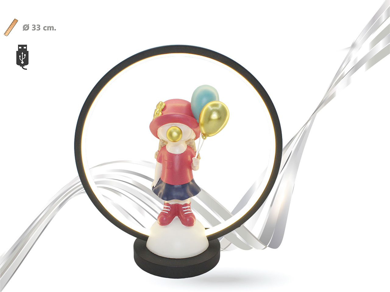 LAMPADA LUMIN CON SOGGETTI POLIRESINA