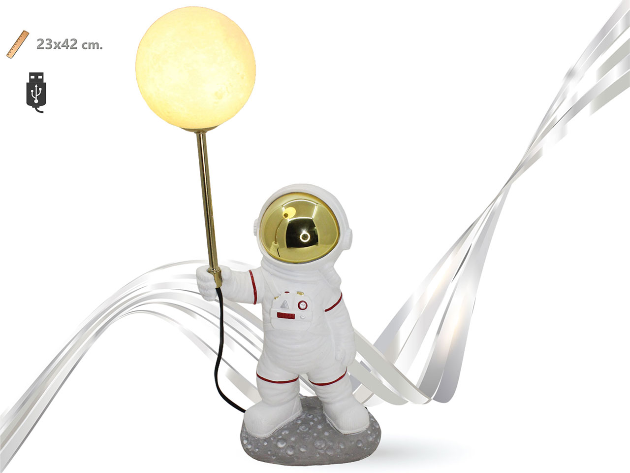 LAMPADA LUMIN CON SOGGETTI POLIRESINA