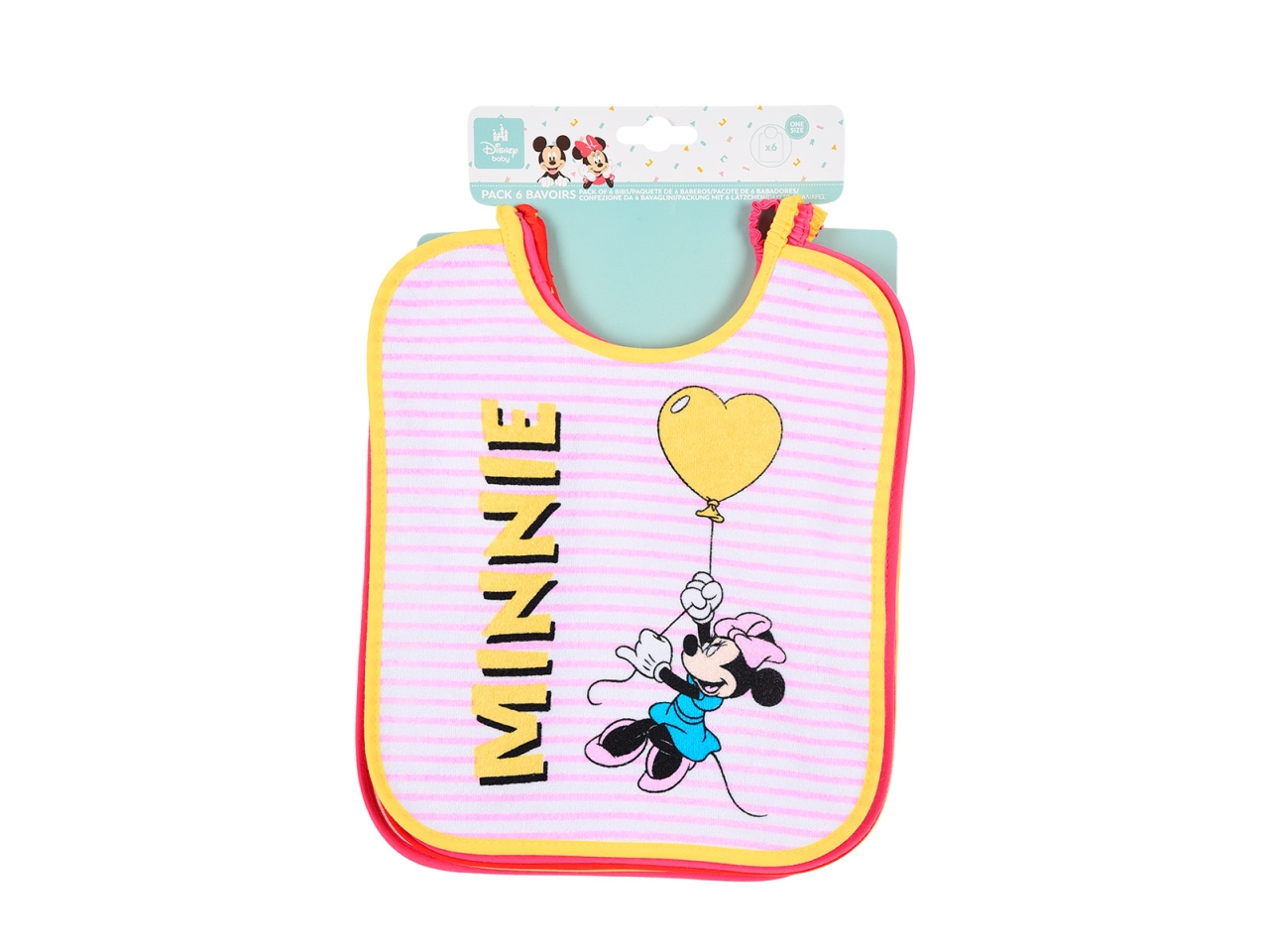 MINNIE BAVETTE 6PZ.ASS.27X22,5 YE09000
