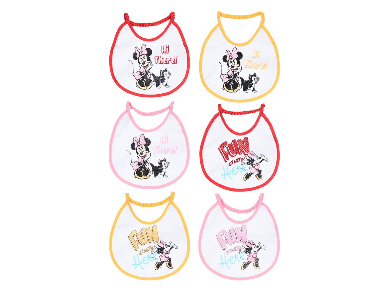 MINNIE BAVETTE 6PZ.18X18CM ASS. YE09004