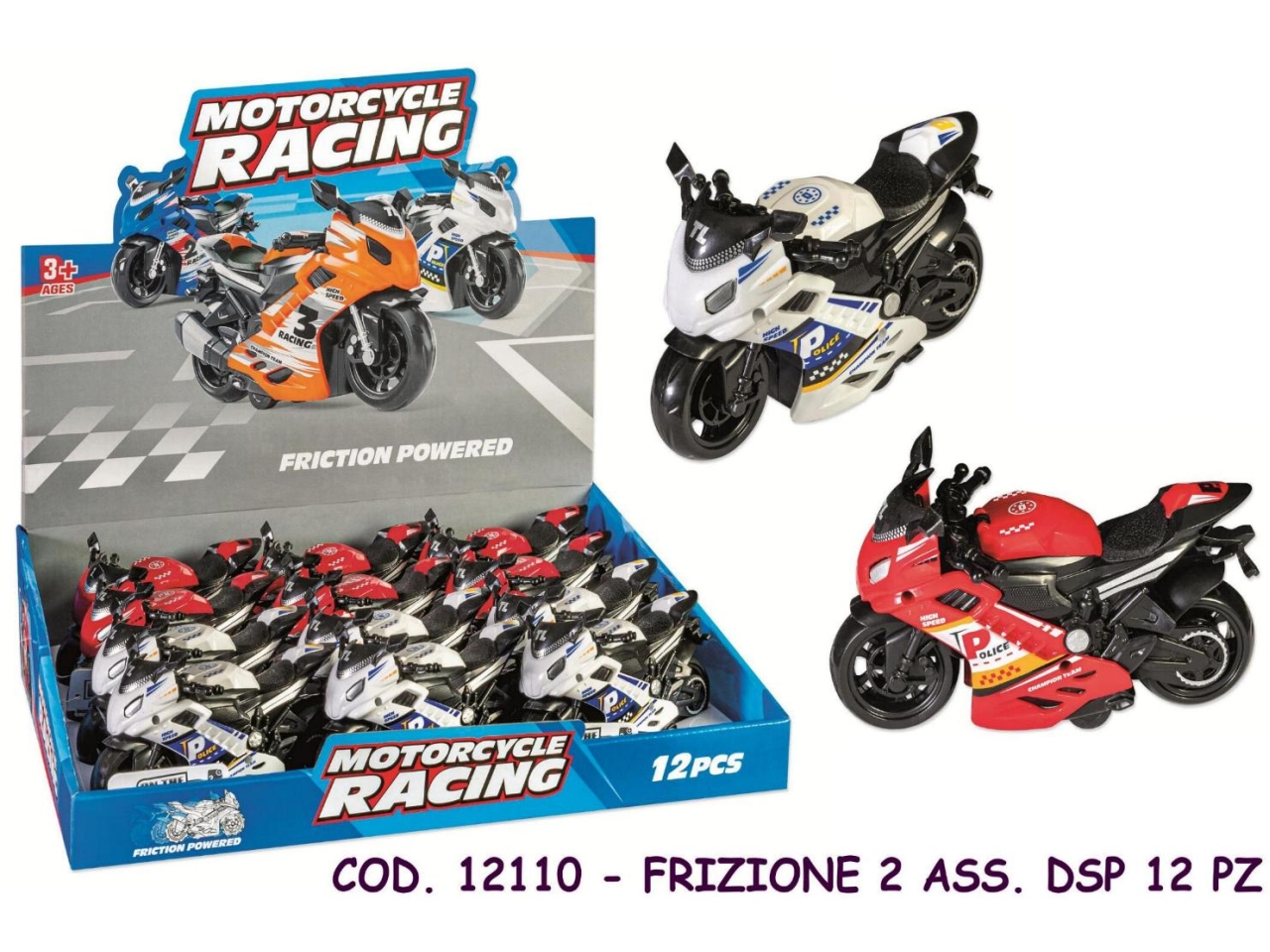 MOTO FRIZIONE 14CM IN 2 ASS. 12110