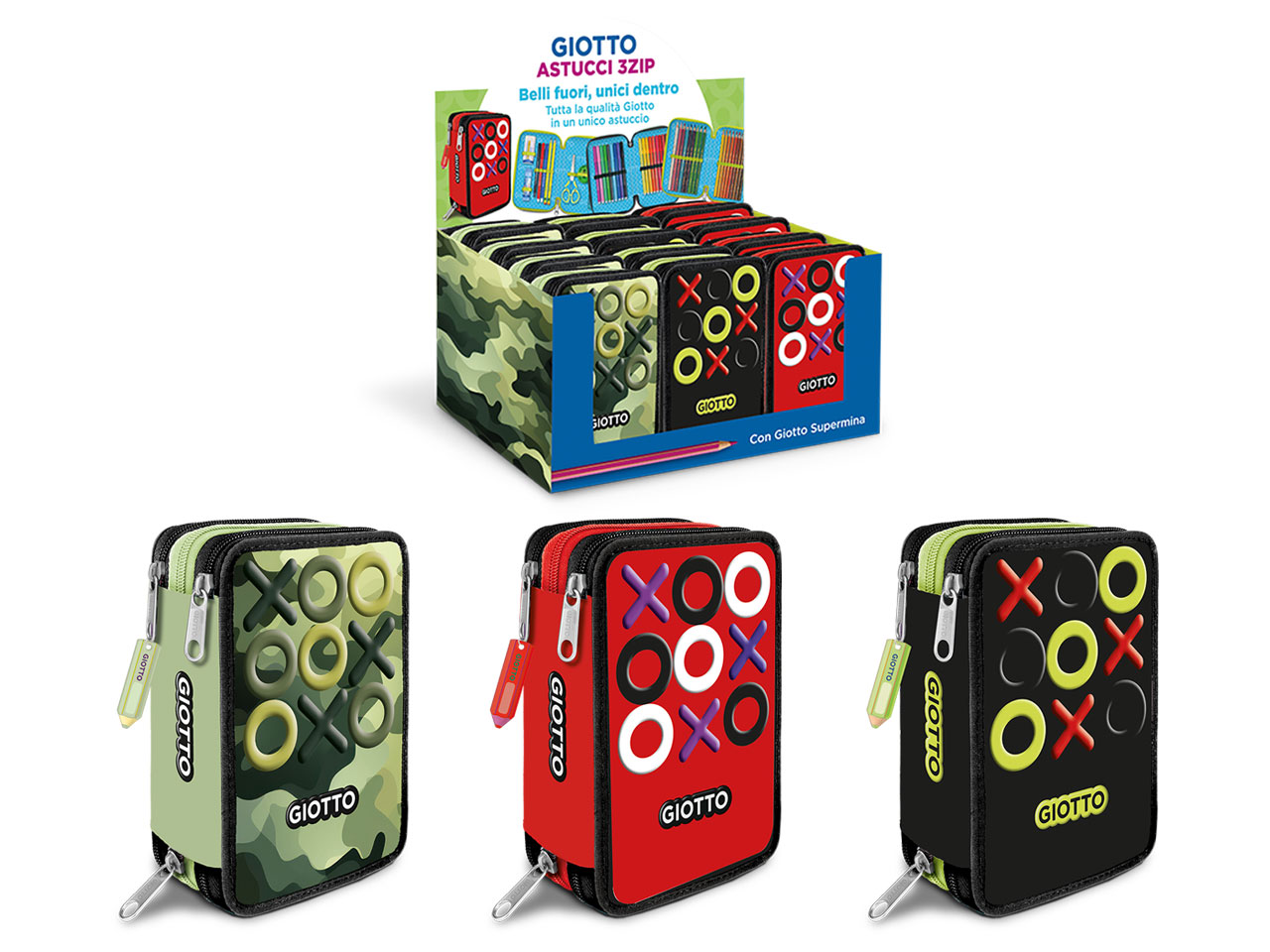 ASTUCCIO 3 ZIP GIOTTO TRIS F963000