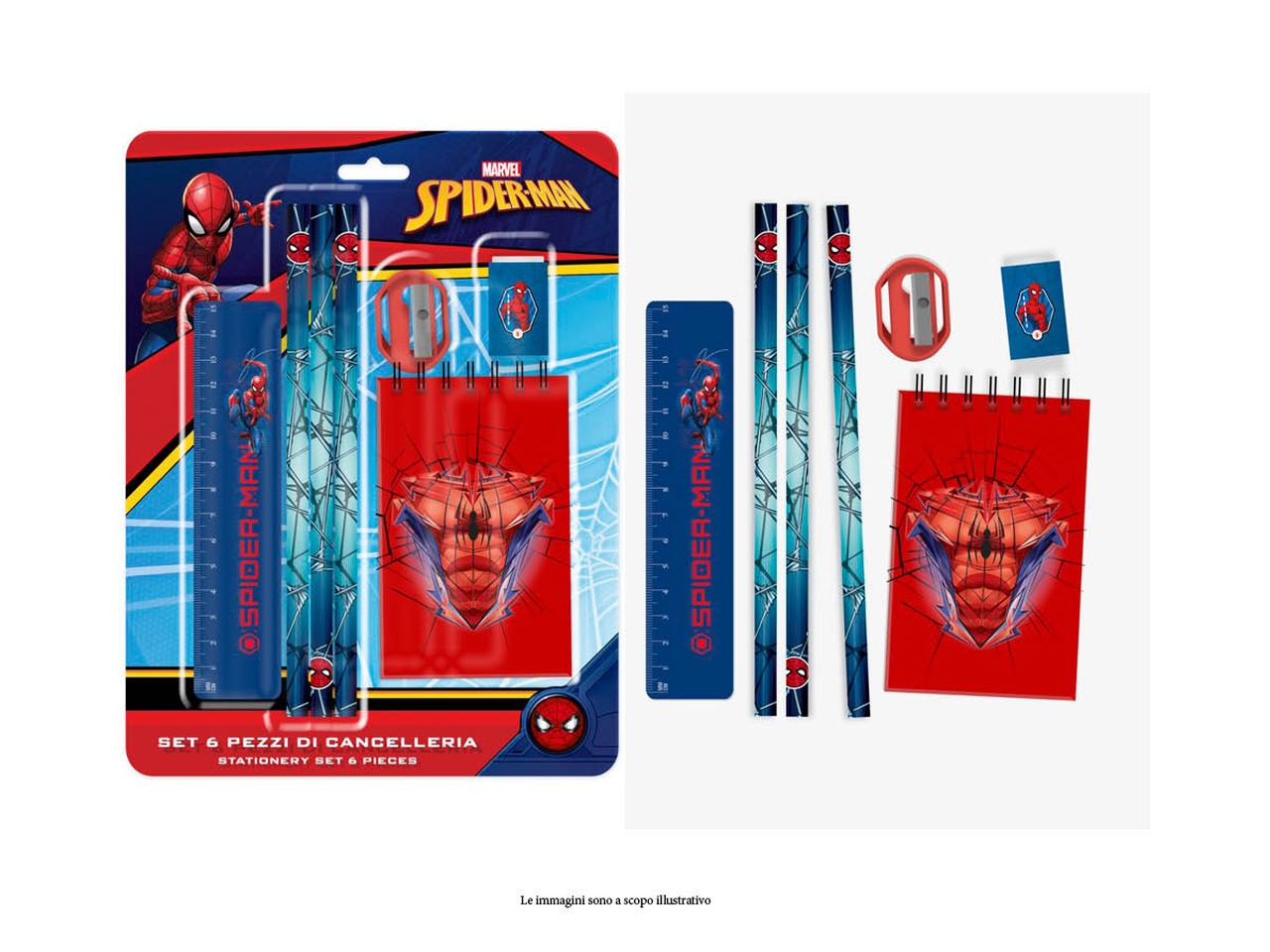 SPIDERMAN SET CANCELLERIA 7PZ SP0944 SPIDERMAN SET CANCELLERIA 7PZ SP0944