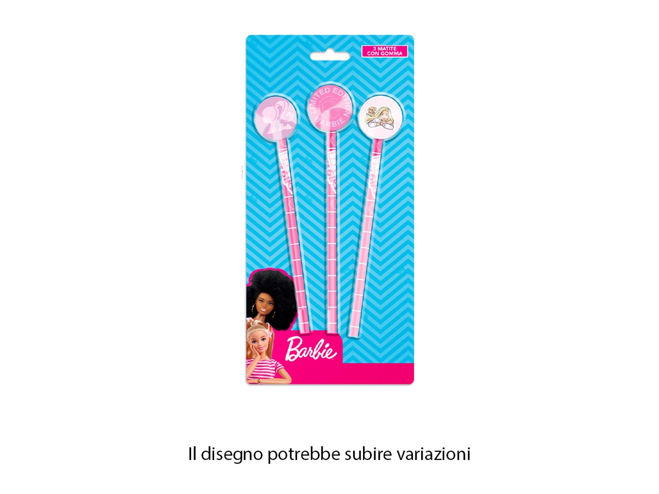 BARBIE MATITE 3PZ CON GOMMA BR0957