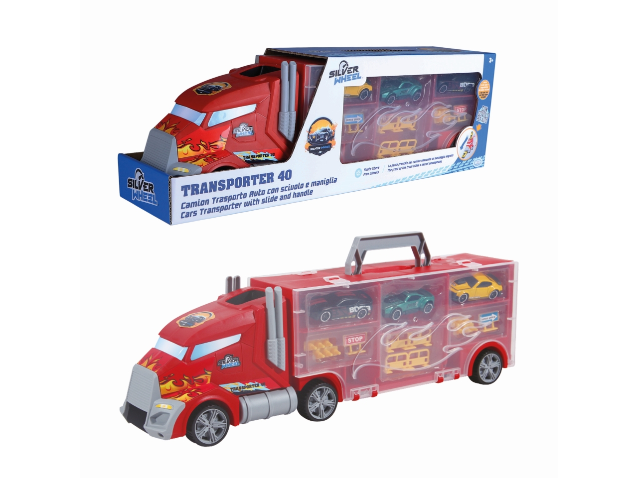 SILVER WHEEL CAMION TRANSPORTER 40CM 41443