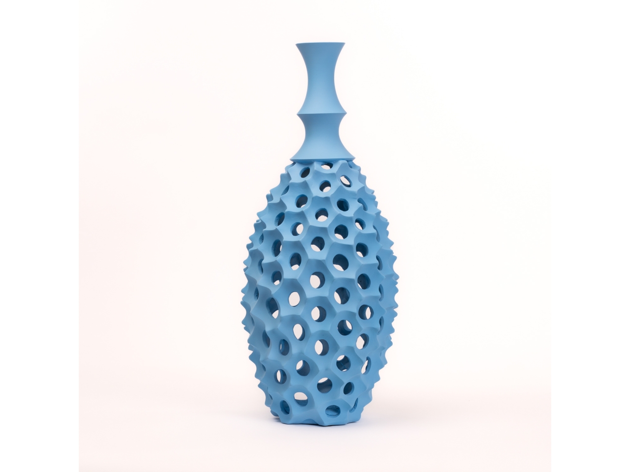 VASO TRAFORATO SLIM 16X38CM TURCHESE 14290007