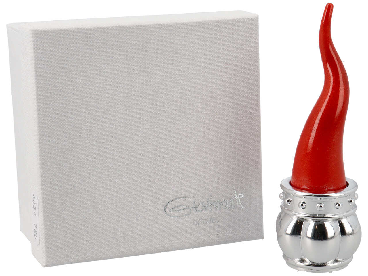 CORNO ROSSO H.12CM COR.ARGENTO 6234/785 CORNO ROSSO H.12CM COR.ARGENTO 6234/785