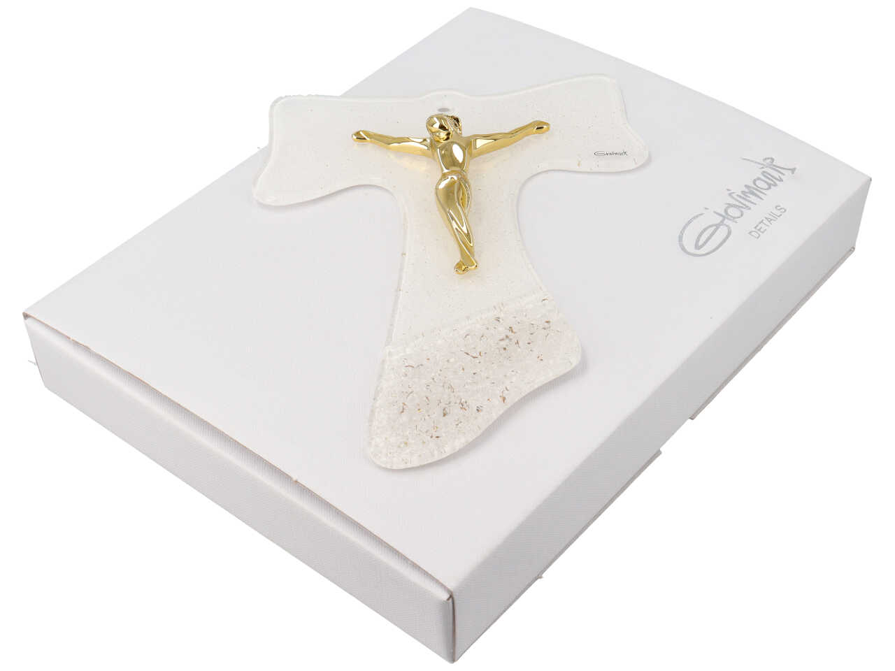 CROCE TAU VETRO 21CM DIAM./ORO 1593/916